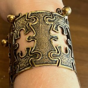 RARE Vintage Bronze Puzzle Bracelet by PENTTI SARPANEVA, Finland